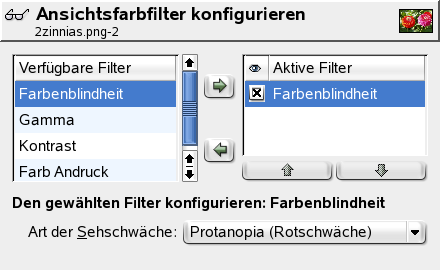 Simulation von Farbenfehlsichtigkeit